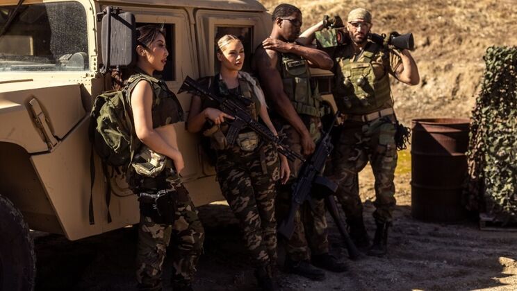 [DigitalPlayground] - Muscular Military Man Fucks Brunette & Blonde Indoors - Isiah Maxwell - Damon Dice - Kayley Gunner - Nicole Doshi