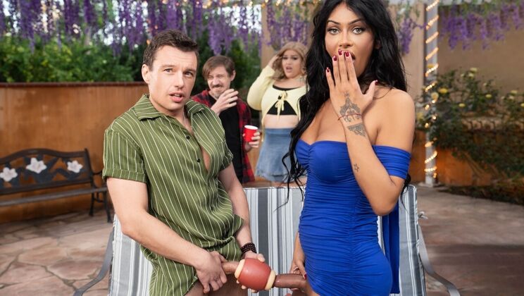 [TransAngels] - Brunette with Big Tits Gets Balls Deep Pussy & Deepthroat - Johnny Palms - Victoria Grant