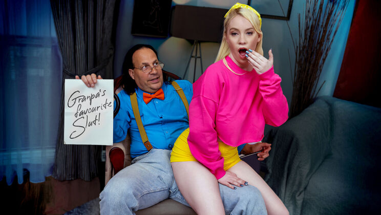 [NotMyGrandpa] - Taboo Cash: Pantyless Teen Rubbing Pussy On Daddy's Cock For Inheritance - Eric John - Gigi Sweets