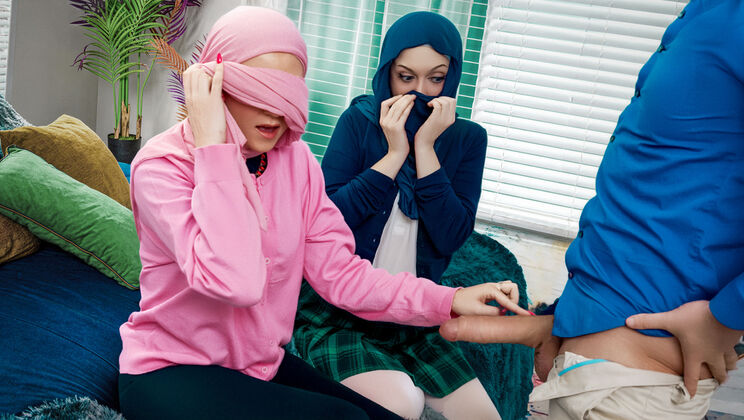 [HijabHookup] - American Style Threesome: 2 Hijabis and a Guy - Brad Sterling - Jade Valentine - Ruby Moon