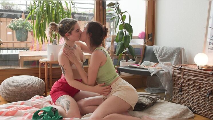 German babes with tattoos and piercings Alice T and Mary H go at it