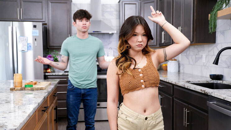 Sneaky Stepsister Lulu Chu In Panties Teases Stepbro's Morning Cock