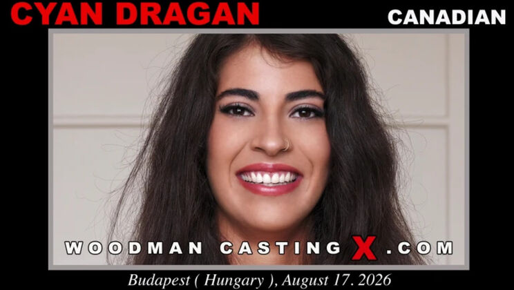 Perfect teeth Cyan Dragan blows and gets gaped in casting